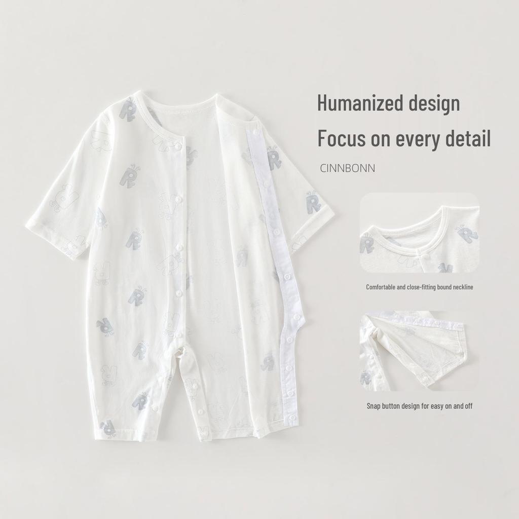 Newborn Pure Cotton Breathable Eight-Sleeve Bodysuit