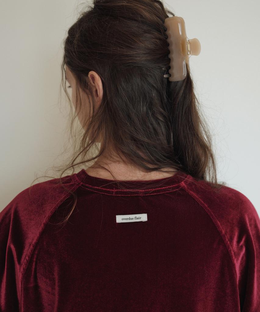 Obeodyupeulleeo Velvet Raglan T-Shirt_Ruby Red