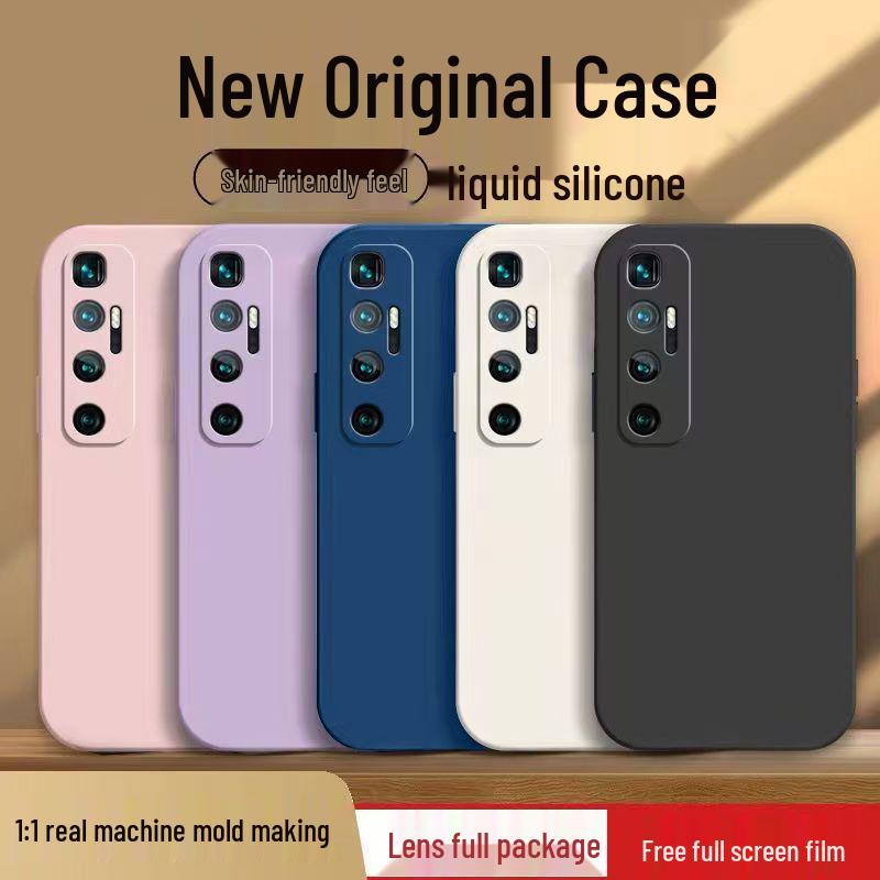 Solid Color Liquid Silicone Case for Xiaomi 10 Ultra - Full Coverage Drop Protection, Soft Shell, Straight Edge Design.