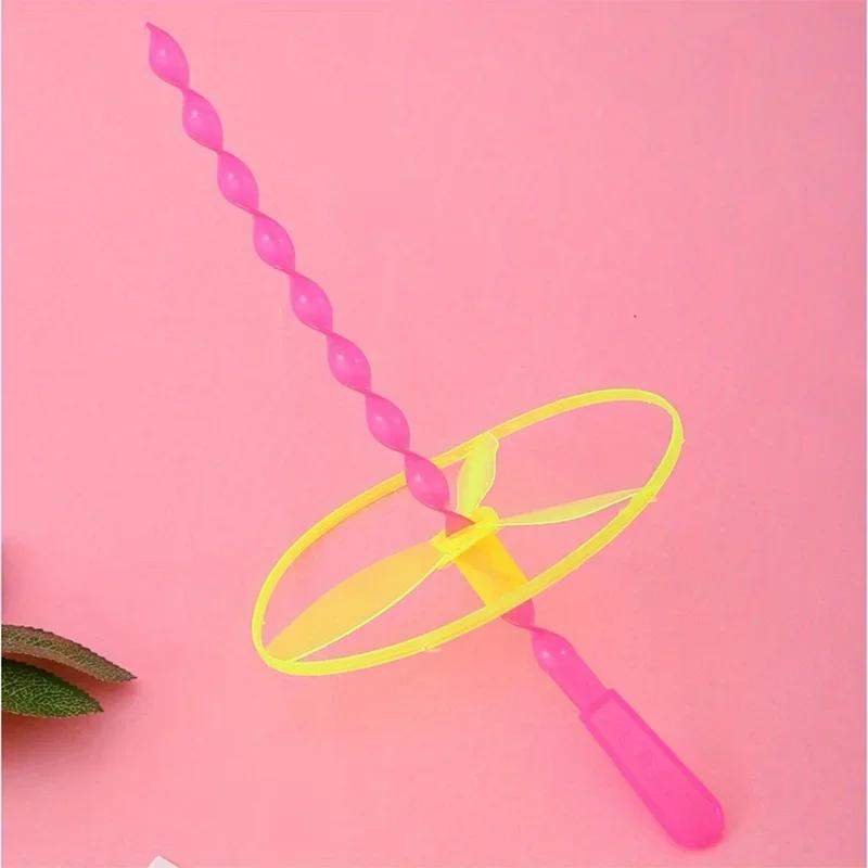 Classic Fun Hand Push Flying Fairy Bamboo UFO Dragonfly Childhood Spin Street Stall Toy Kindergarten Party Supplies Gift