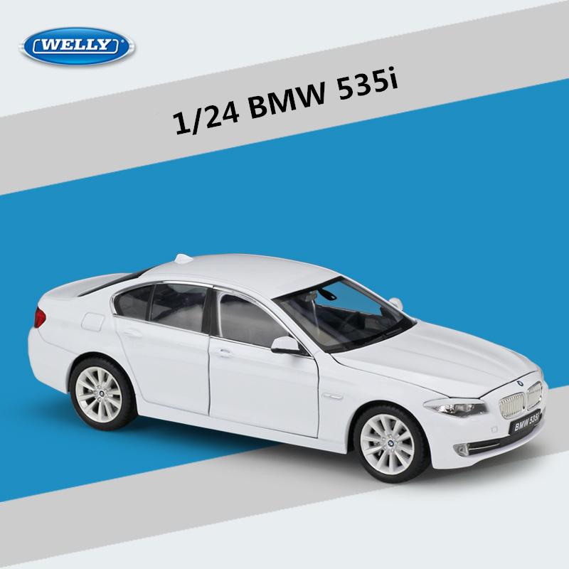 Welly 1/24 BMW 5 Series 535i Alloy Car Model Diecast Metal Toy Vehicles Car Model High Simulation Collection Childrens Toy Gifts