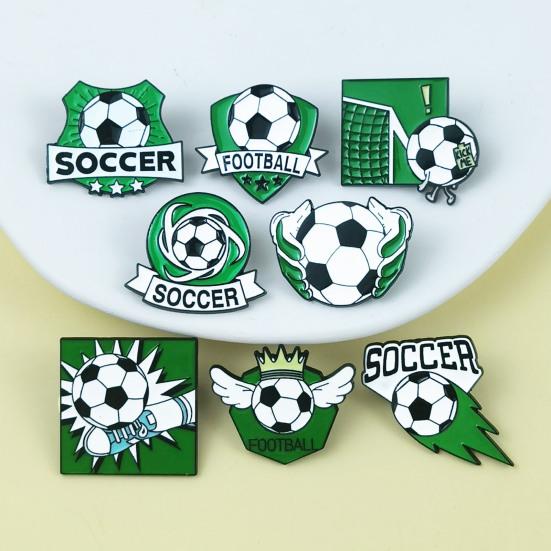 Enamel Brooch Zinc Alloy Texture Football Shape Lapel Pin Jackets Hats Sweatshirts School Bags Metal Fan Accessory