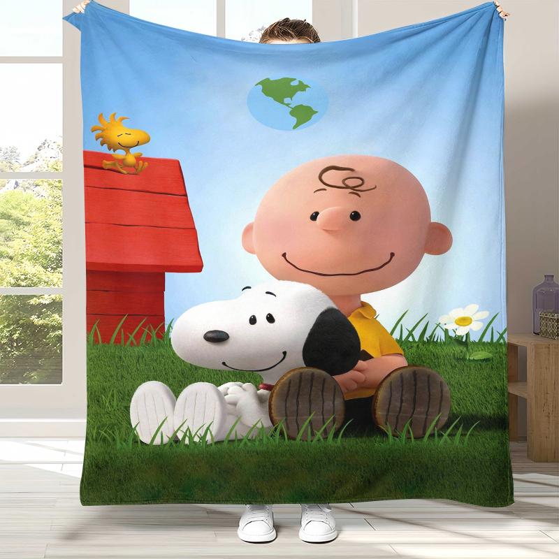 

Cute Snoopy Dog Cartoon Flannel Blanket,Ultra Soft Warm Plush Throw for Home Bedroom Bed Sofa Cover Camping Picnic gift 75x90cm
