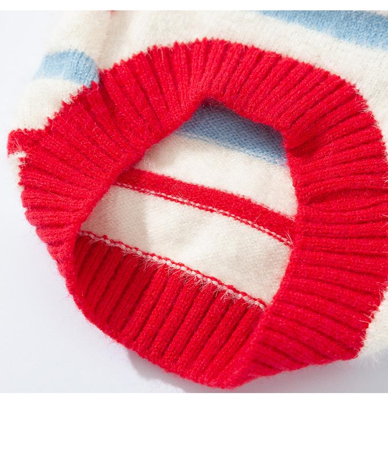 Cozy Striped Faux Mink Sweater for Small/Medium Dogs & Cats - Autumn/Winter Pet Apparel