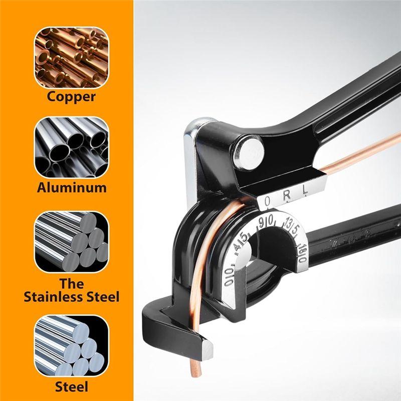 A34R Tube Bender -180 Degree 3 In 1 Pipe Bender Suitable For Bending 1/4Inch 5/16Inch 3/8Inch OD Copper,Brass & Steel Pipes
