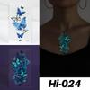 Waterproof Blue Luminous Tattoo Stickers: Snake & Butterfly Designs for Festivals