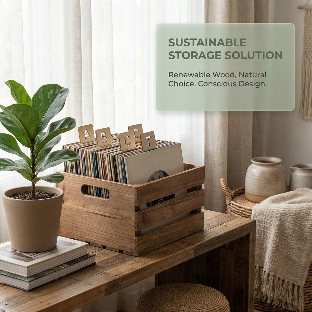 Wooden Vinyl Record Dividers Versatile Record Index Card Record Holder Organizer  Music Collection
