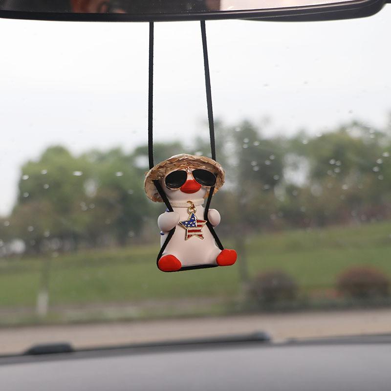 

Duck Swing New Car Hanging Pendant American Flag Gypsum Cartoon Style Decoration StyleA