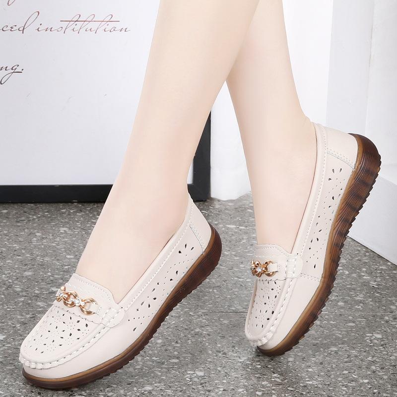 

Leather shoes spring and autumn soft-soled women s leather shoes women s shoes one-pedal shoes 35