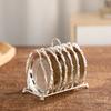 7 Pcs/set Mini Cake Plates Carved Patterned Cup Mat Placemat Snack Tray Plated Metal Cake Tray Dishes Rack Set
