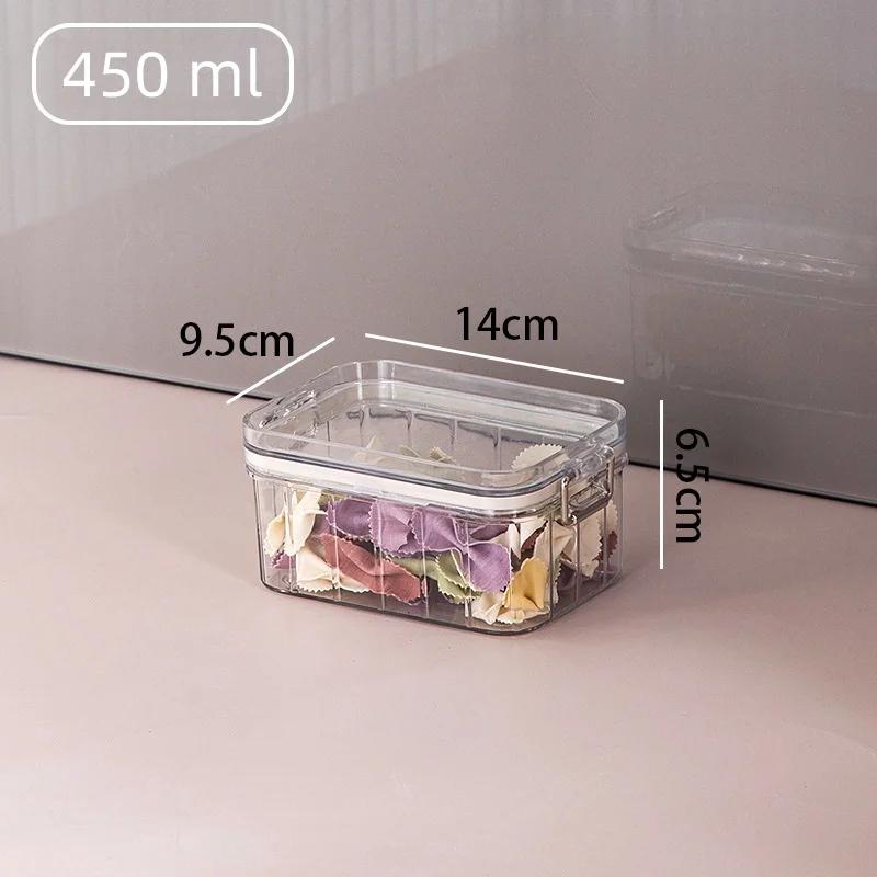 

Герметичный пластиковый контейнер для хранения продуктов, штабелируемые банки для хлопьев, конфет, сушеных продуктов с крышкой, контейнеры для хранения в холодильнике, кухонный органайзер