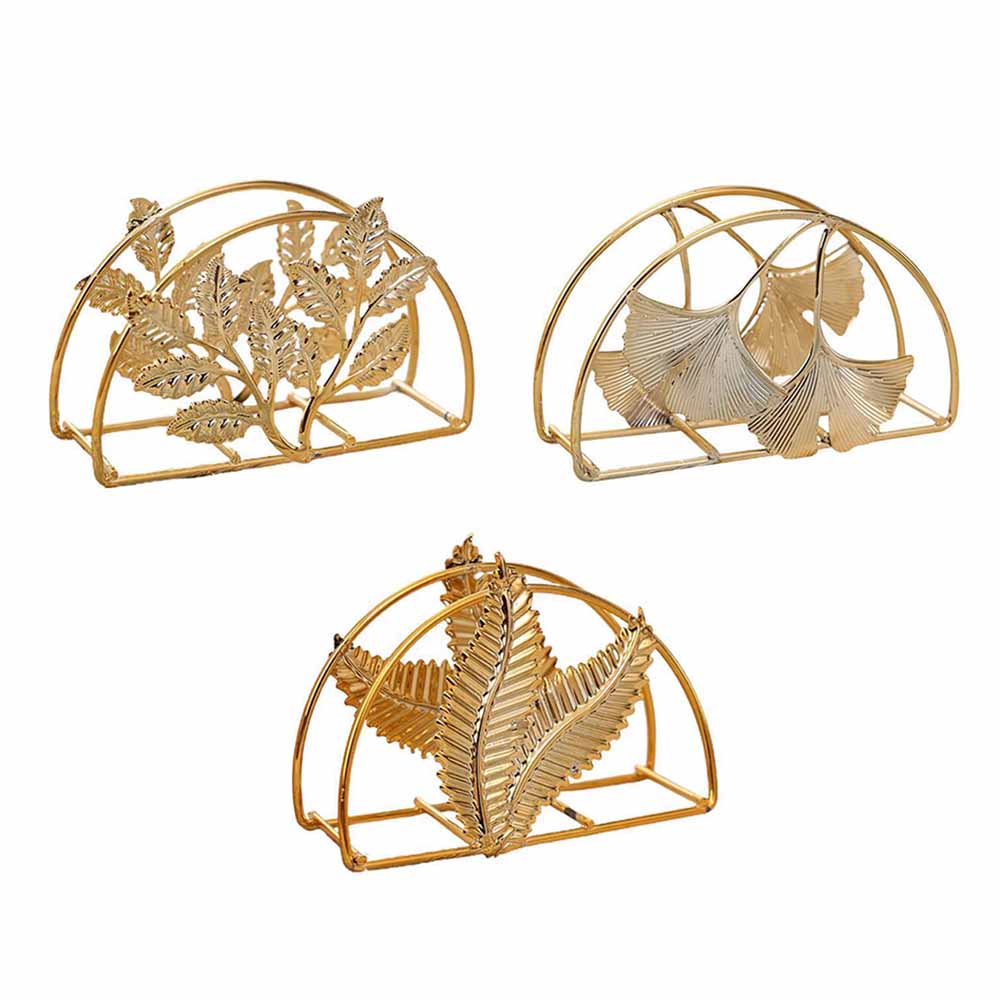 Modern Ginkgo Leaves Design Napkin Holder For Tables Metal Paper Napkin Storage For Kitchen Stylish Paper Towel Dispenser