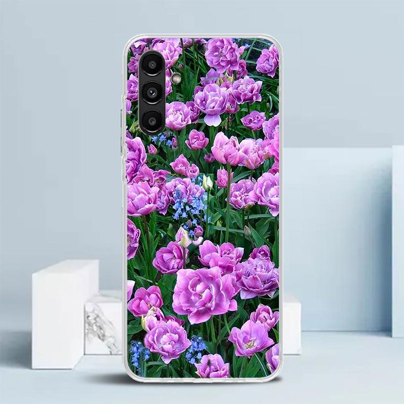 Purple Lavender Flowers Phone Case For Samsung Galaxy A17 A37 A57 A16 A15 A14 A13 A56 A55 A54 A53 A36 A35 A34 A33 A26 A25 A24 A2