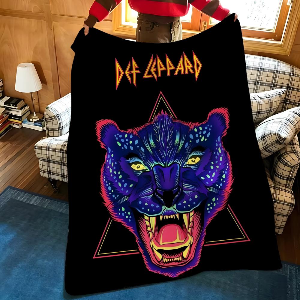 Coperta a Quadri Throw Music D-Def L-Leppard Adatta per Divani Letti Uffici Viaggi, Sedie da Campeggio