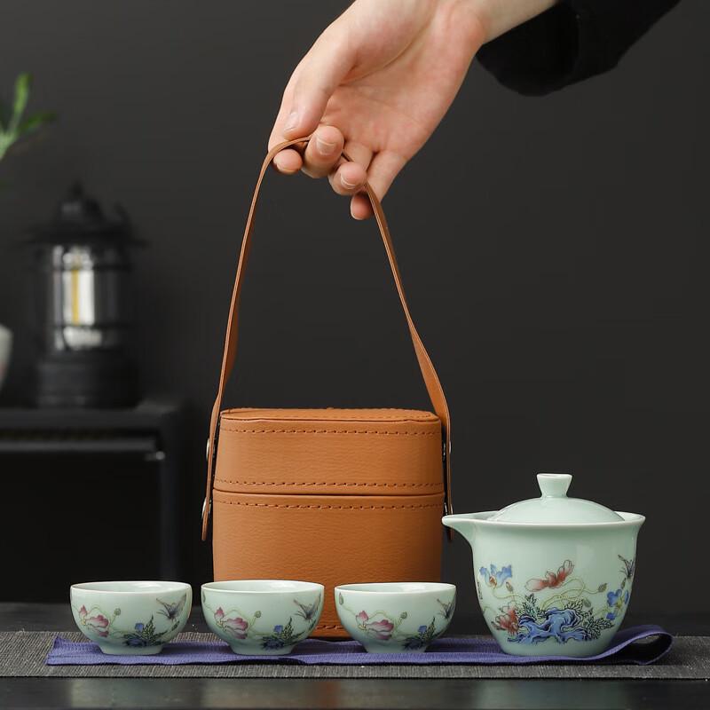 

Портативный китайский белый фарфоровый набор для чайной церемонии Кунг-фу