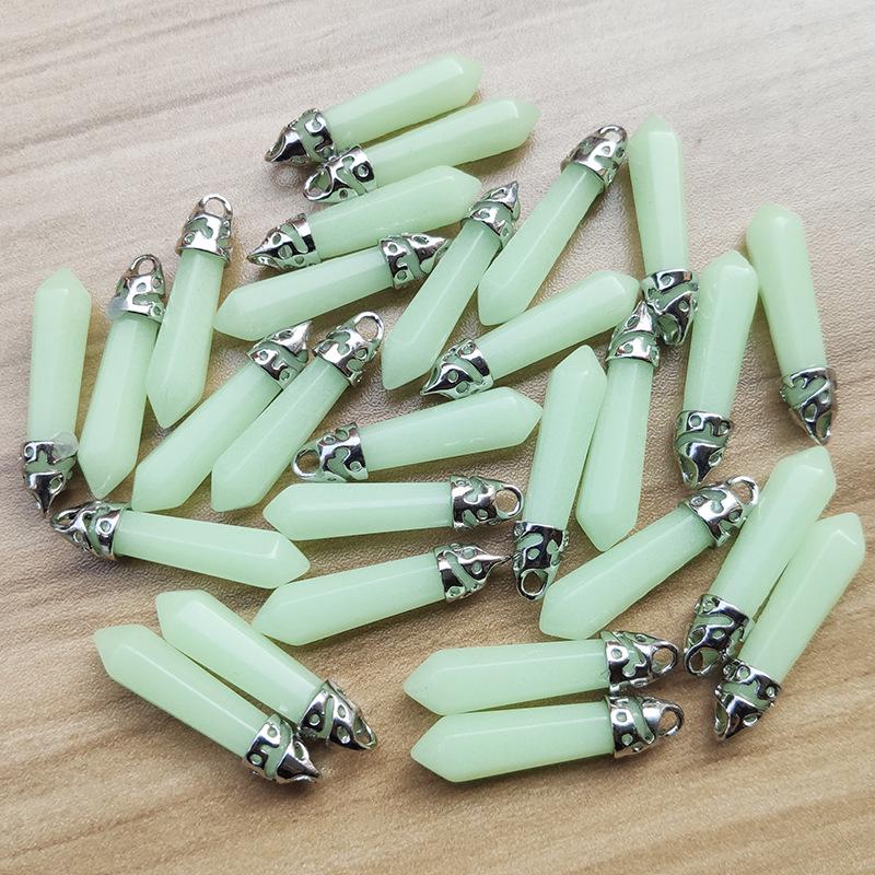 

Luminous Hexagonal Prism Pendant Necklace for Couples - Unisex Alloy Clavicle Jewelry
