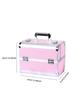 Professional Large Makeup Train Case 4 Trays Cosmetic Cases, Large Makeup Storage Organizer Box with Lock Aluminum Frame