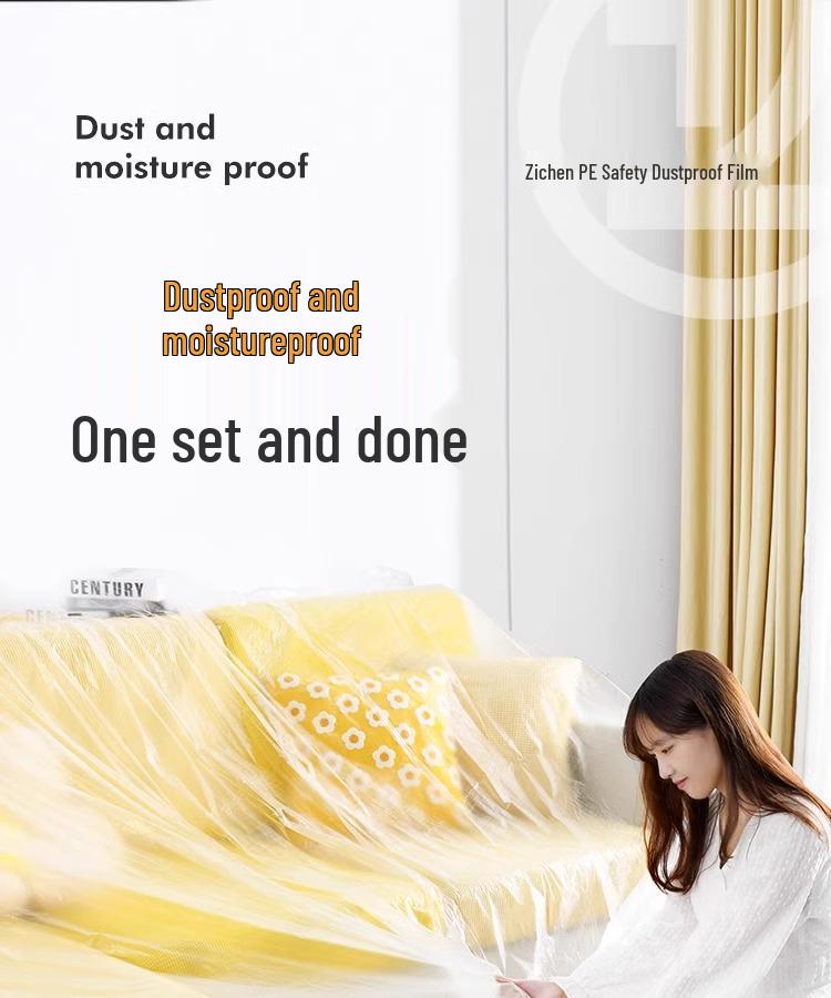 Disposable Dustproof Plastic Furniture Cover for Renovation