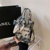 Early Spring New Monet Blues Oil Painting Contrasting Colors Portable Shoulder Oblique Span Trendy Women's Bag