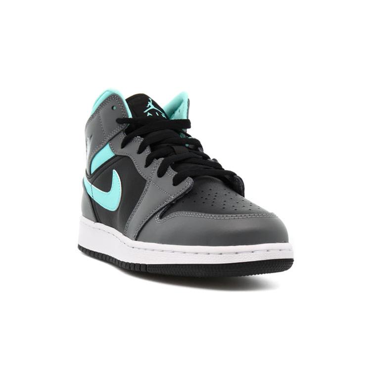 Jordan 1 Mid GS Grey Aqua 554725-063