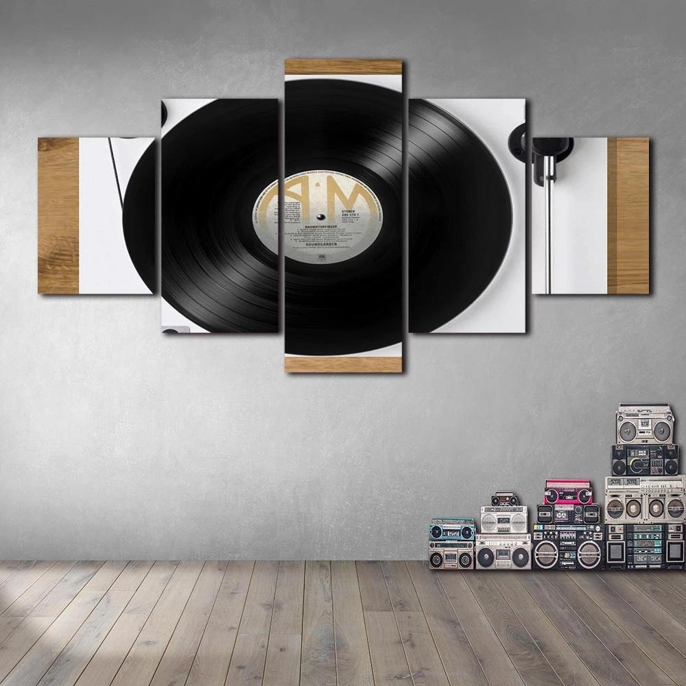 

Wall Art HD Printing 5 Pieces Music Record Canvas Painting Modular Framework Posters Pictures Home Decoration Modern Living Room 20x35 20x45 20x55cm