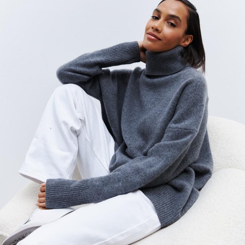 Autumn New Long Sleeve Pullover Knitted Sweater Women Fashion Loose Outerwears Women Winter Sweaters Elegant Vintage Solid Casual Knit Jumpers 24912