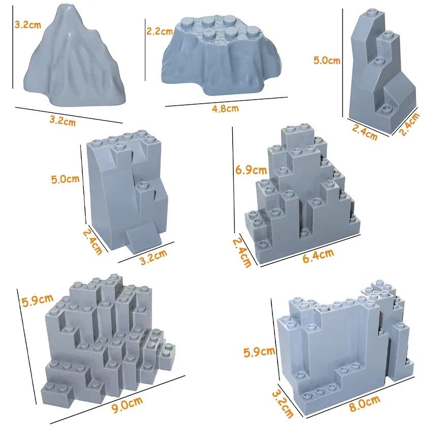 Non-Toxic Mountain House Garden Rockery Accessories Building Blocks Rock Moc City Street Panel Diy Parts Hill Stone Bricks 6083 6082 30246