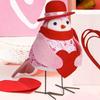 Valentine's Day Bird Doll with Heart, Glasses, Scarf, and Hat - Cute Qixi Festival Ornament