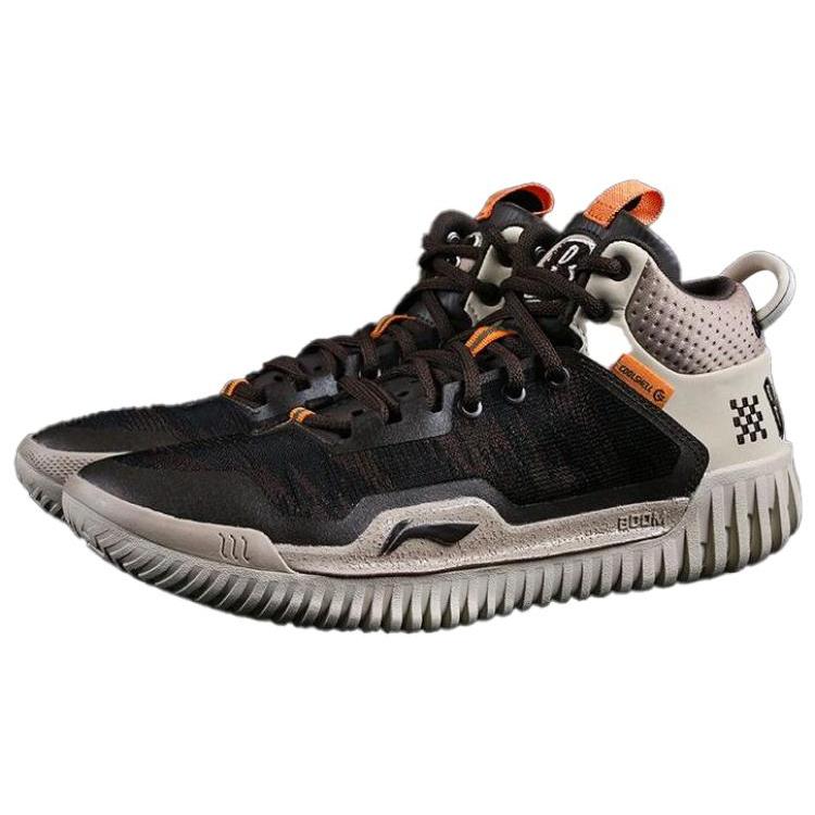 Li Ning Badfive 3 Flache Dämpfung, Abriebfeste Mittelhohe Basketballschuhe Herren Umber ABFT025-1