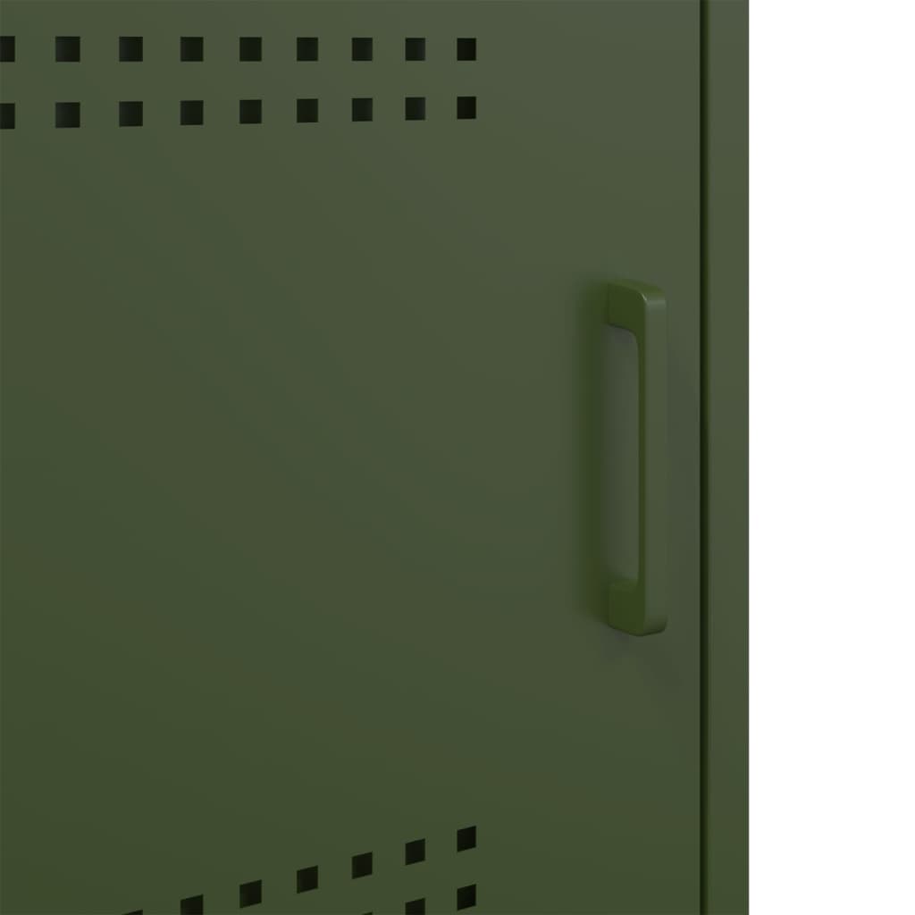 Nightstand Olive Green 36 X 39 X 50.5 Cm Steel