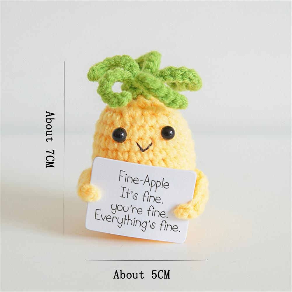 Positive Knitting Potato Doll Decoration with Card Positive Potato Doll for Birthday Party Office Decoration Good Luck Gifts