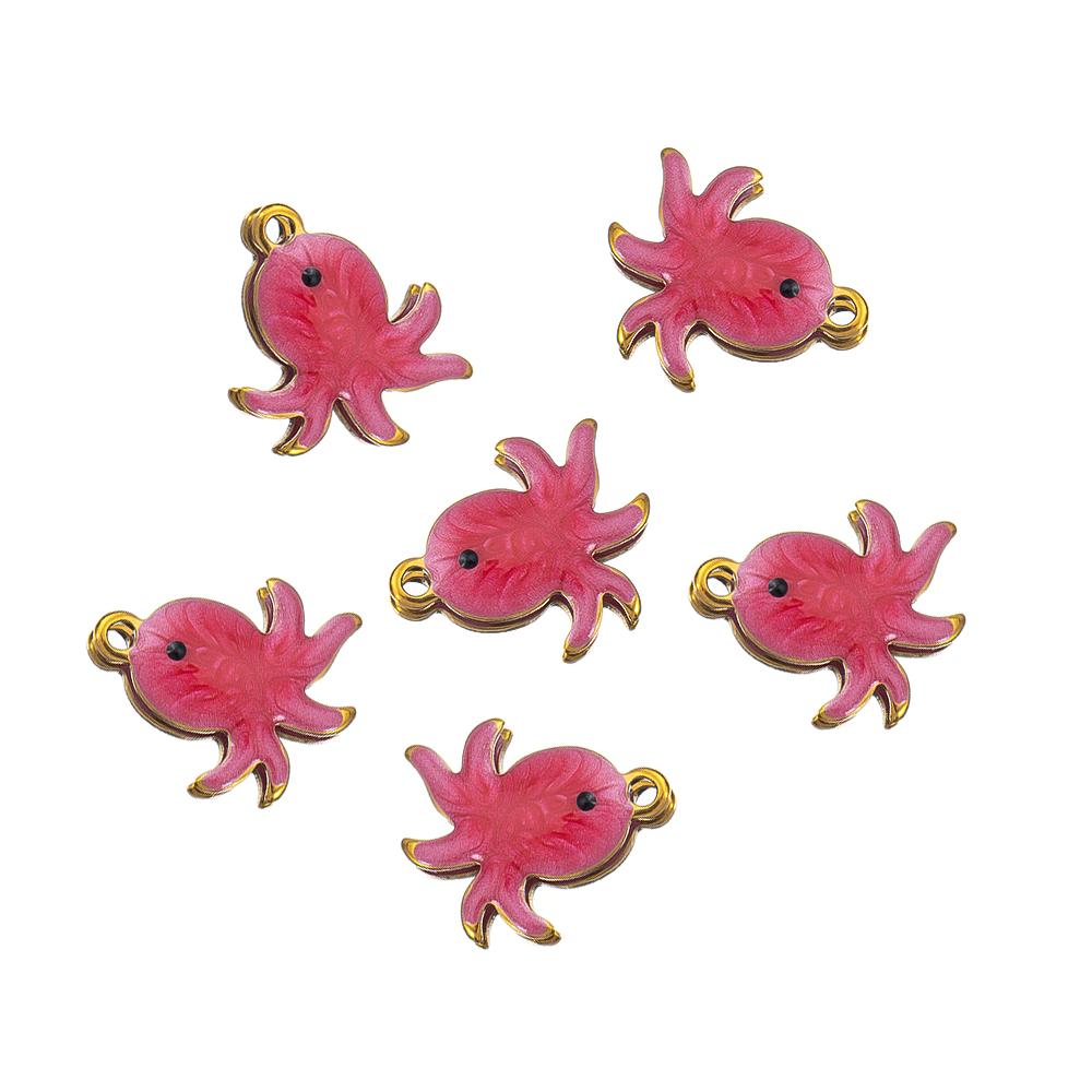 10pcs Stainless Steel Enamel Octopus Seahorse Dolphin Crab Clown fish Charm Bracelet Earring Pendant Base for DIY Jewelry Making