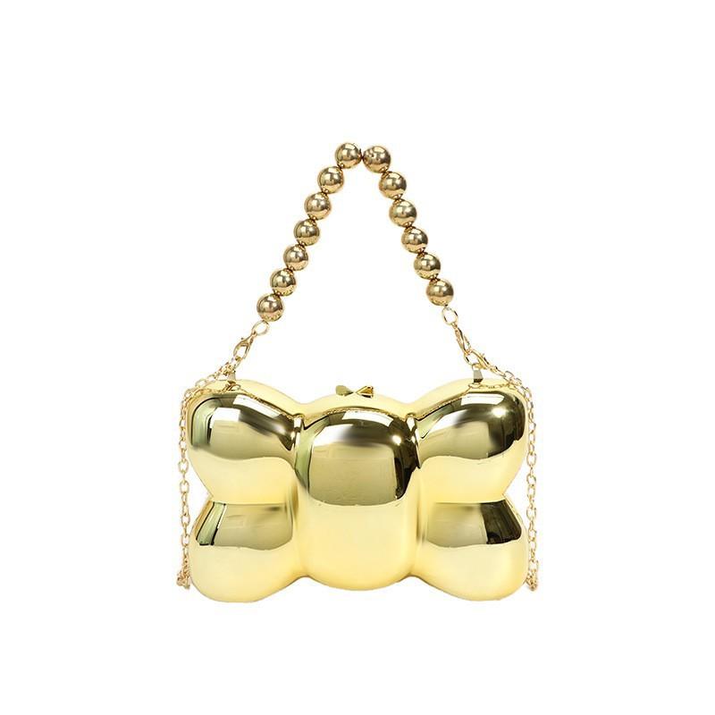 

Small Bag Women s Fashion Box Chain Cross-body Cute Butterfly Design Acrylic Mobile Phone золотистий