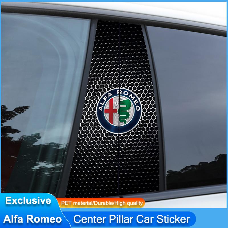 For Alfa Romeo 4C 159 166 Spider Giulia 156 Mito GT Car Stickers B-Pillar Center Column Decoration Cover Decals Auto AccessorieLU1
