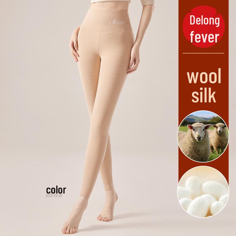 

Осенне-зимние термолеггинсы с высокой посадкой из кашемира и шелка M (80-105 jin)