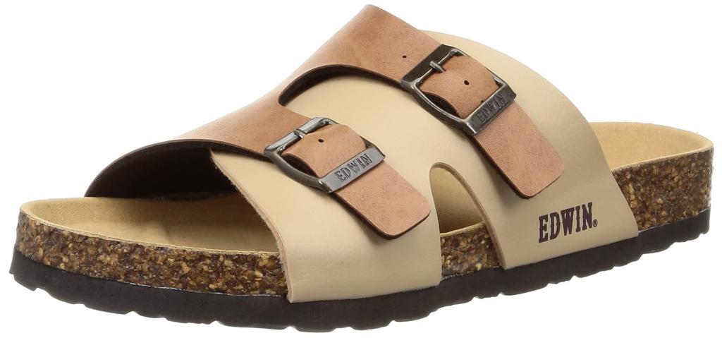 Edwin Sandals with Beige Size cm Men's Footbed, (203), 27.0