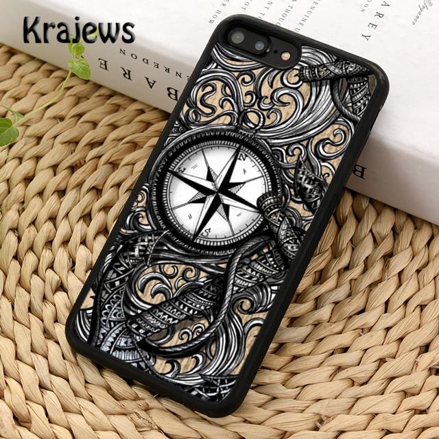 Krajews Compass Wanderlust Vintage Map Phone Case For iPhone 14 5 SE 6s 7 8 Plus X XR XS 11 12 13 Pro Max Samsung S21 S22 Ultra