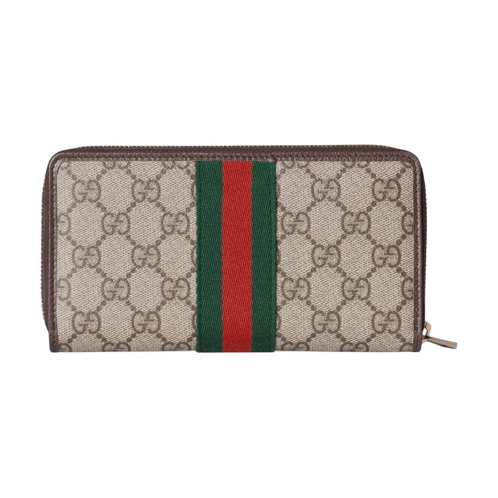 Gucci Ophidia Logo Classic Canvas And Leather Wallet Women wallet Beige Dark-Brown 838484-FAE0L-9746