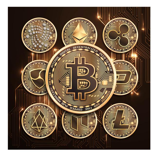 

Современное золото, биткойны, деньги, холст, картина, вдохновляющий плакат и принты, настенные художественные фотографии для гостиной, домашнего офиса, декор 40x40cm Unframed