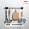 Stainless Steel No-Drill Wall-Mounted Kitchen & Bathroom Utensil Rack with Movable Hooks