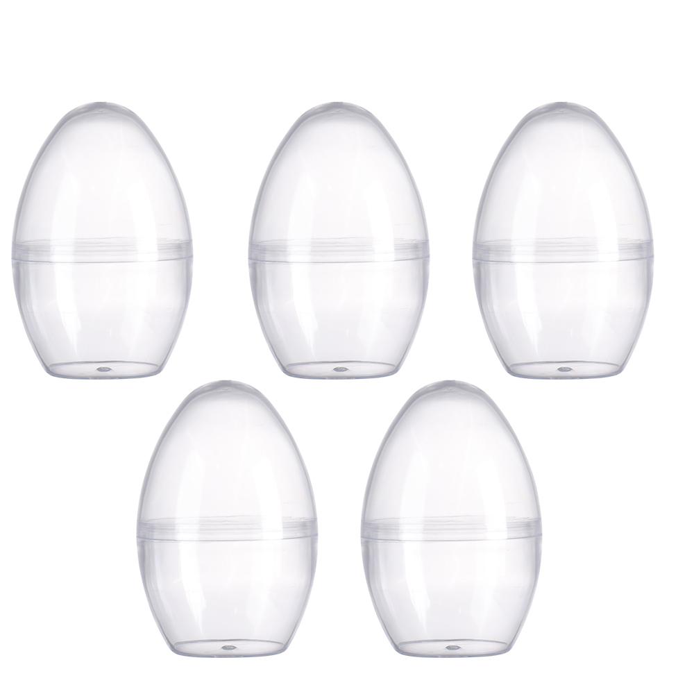 5pcs Party Supplies Hanging Ornament Plastic Fillable Easter Decoration Transparent Balls Transparent Easter Egg Candy Box