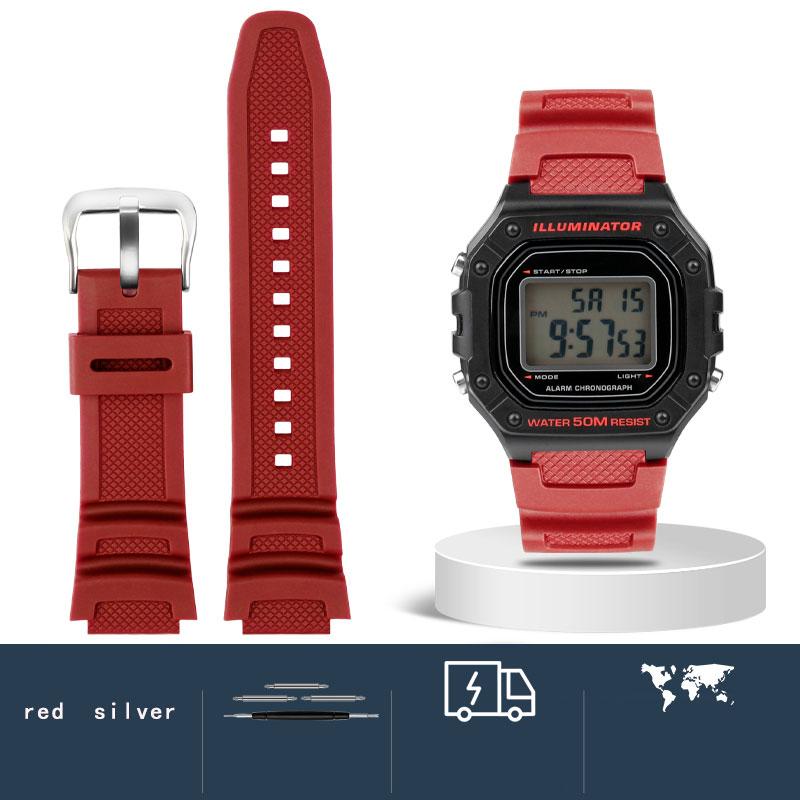 Silicone watch strap  for Casio Watch Strap w-218h/ae-1200 /1100 / f-108 /sgw300 /400 /500 /w-800h / mrw-200
