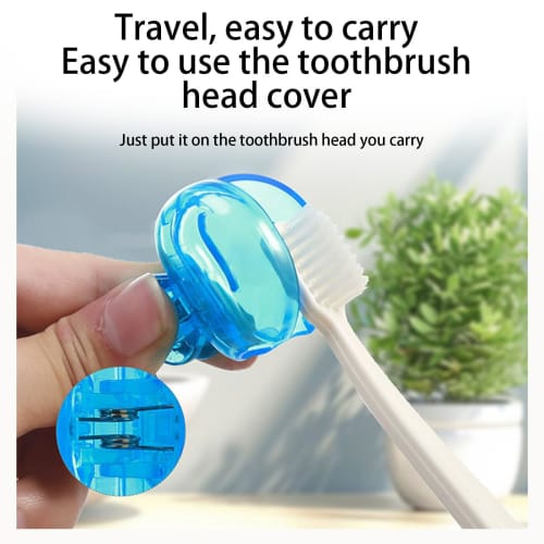 Dental Travel Case - Oral Care Cover, Brush Head Case | Toothbrush Head Protector Cover, Cap Case, Toothpaste Clip Cover, Portable Cap Case, 4-Pack, C