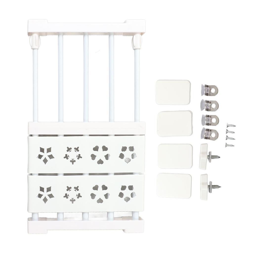 White Expandable Closet Tension Shelf No Drill Telescopic Wardrobe Tension Shelf Organizer Divider