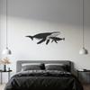 Whale Family Metal Wall Art Ocean Inspired Whale Calf Silhouette Minimalist Sea Life Decor for Living Room Office