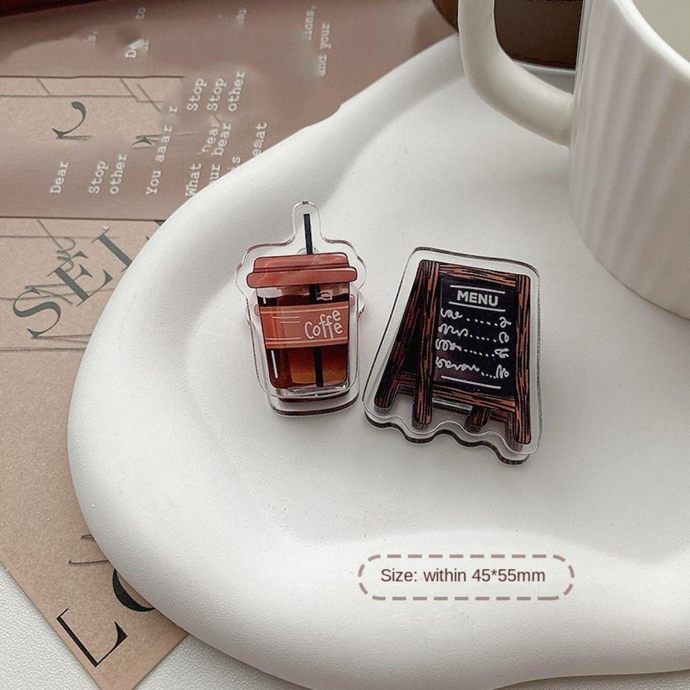 Coffee Cup Kawaii Coffee Acrylic Clips Stationery Coffee Paper Clip Journal