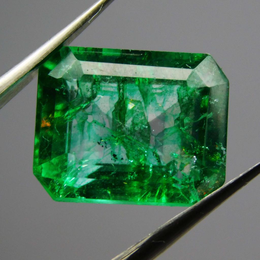 8 Ct Natural Certified Emerald Emerald Shape Green Colombian Loose Gemstone A-3860b