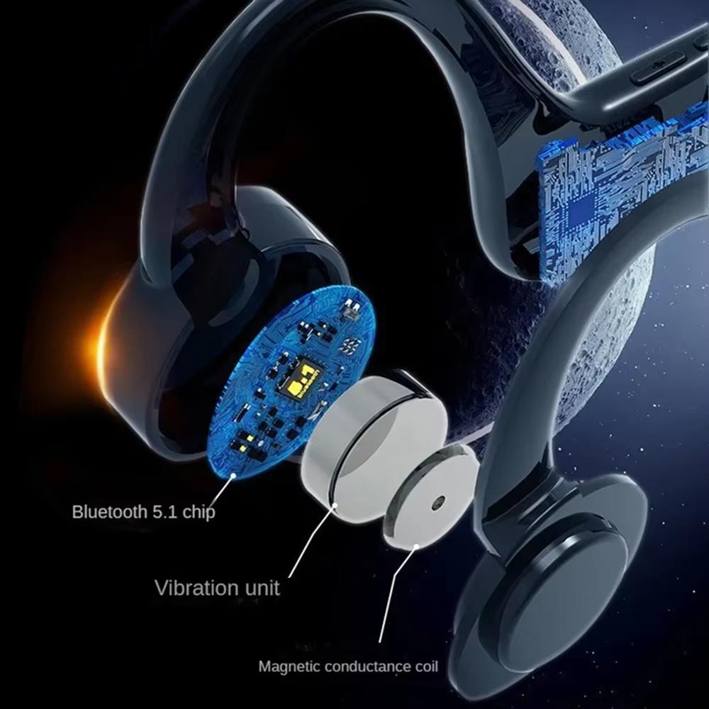 Bone Conduction Bluetooth Headphones 128G Card Air conduction Painless IPX8 Waterproof Ear-hanging Sports Earphones With Mic