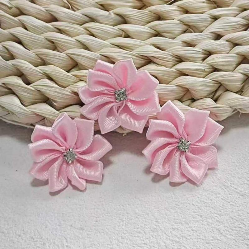 Cm Strass Polyesterband Handgenähte Stoffblume DIY-Accessoire für Kleidung Kopfbedeckung