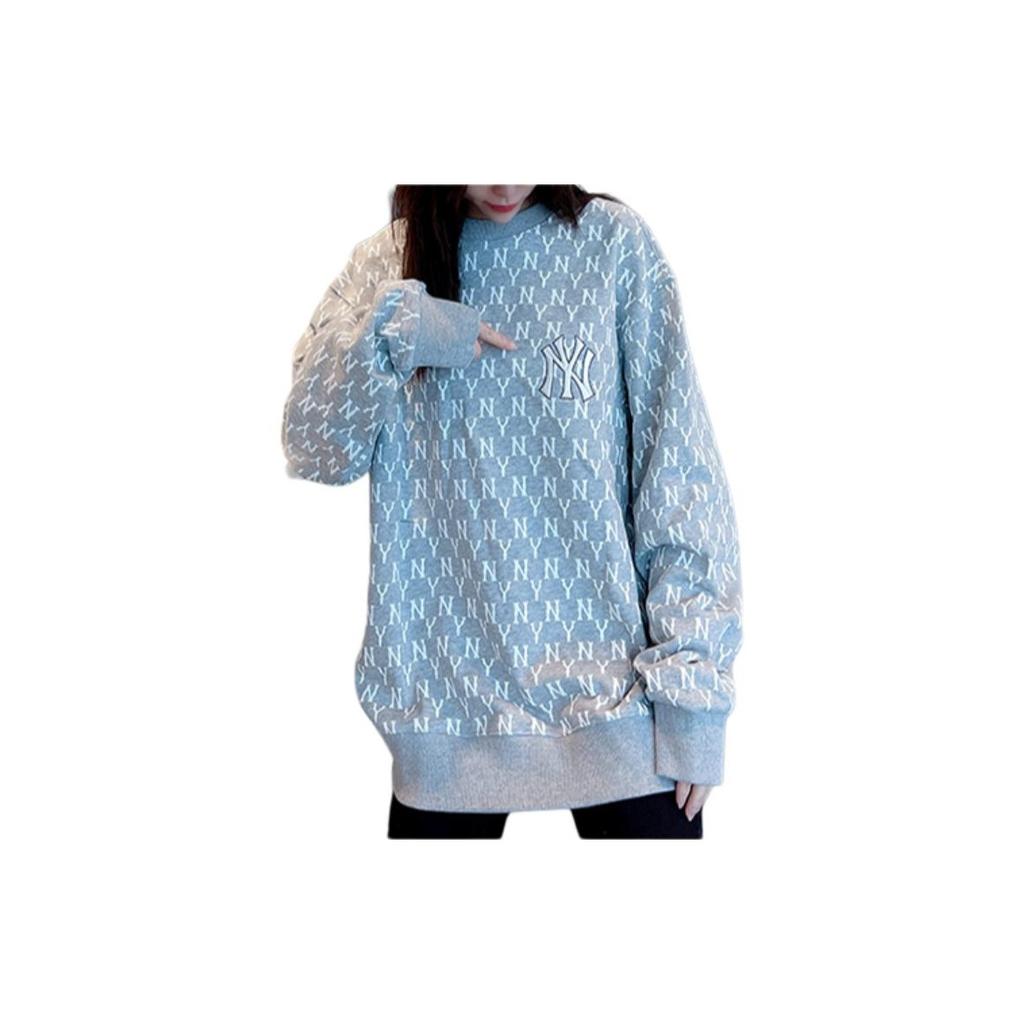 MLB New York Yankees American Vintage All Over Print Logo Crewneck Sweatshirt Unisex Sweatshirt Sky-Blue 31MTM2041-50S